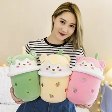 

Plush Toy Bubble Tea Stuffed Bear Milk Tea Soft Doll Boba Fruit Tea Cup Pillow Cushion Toys Birthday Gift For Kids