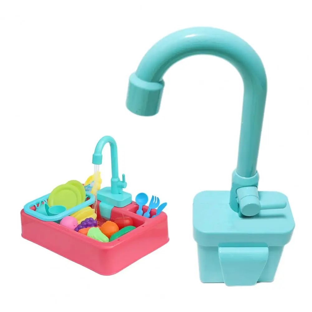 Kitchen Sink Play Toy Faucet Rotatable Toy Faucet with Running Water for Kids Playhouse Kitchen Sink Battery Operated for Boys