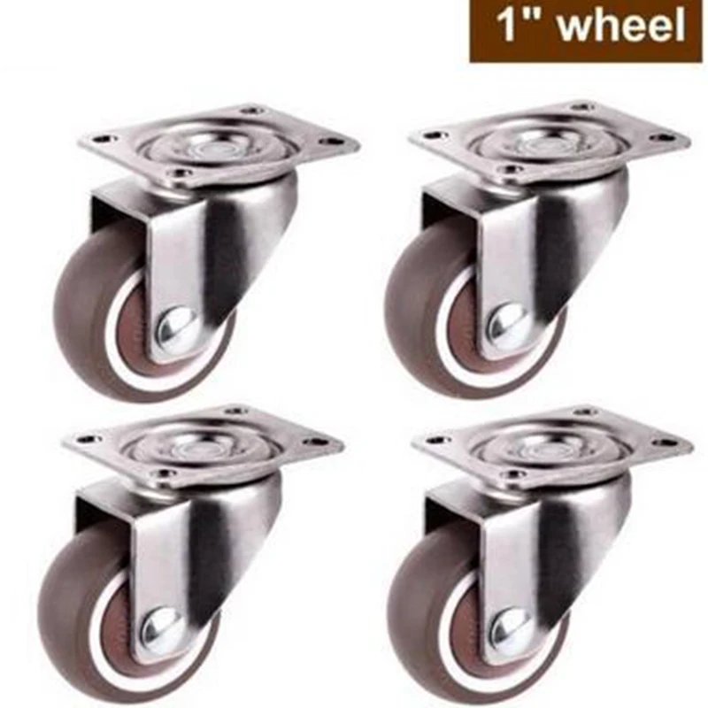 

4 PCS Casters Wheels Rubber Swivel Caster Silent Roller Wheels For Trolley Baby Bed Replacement Wheels Household Accessory