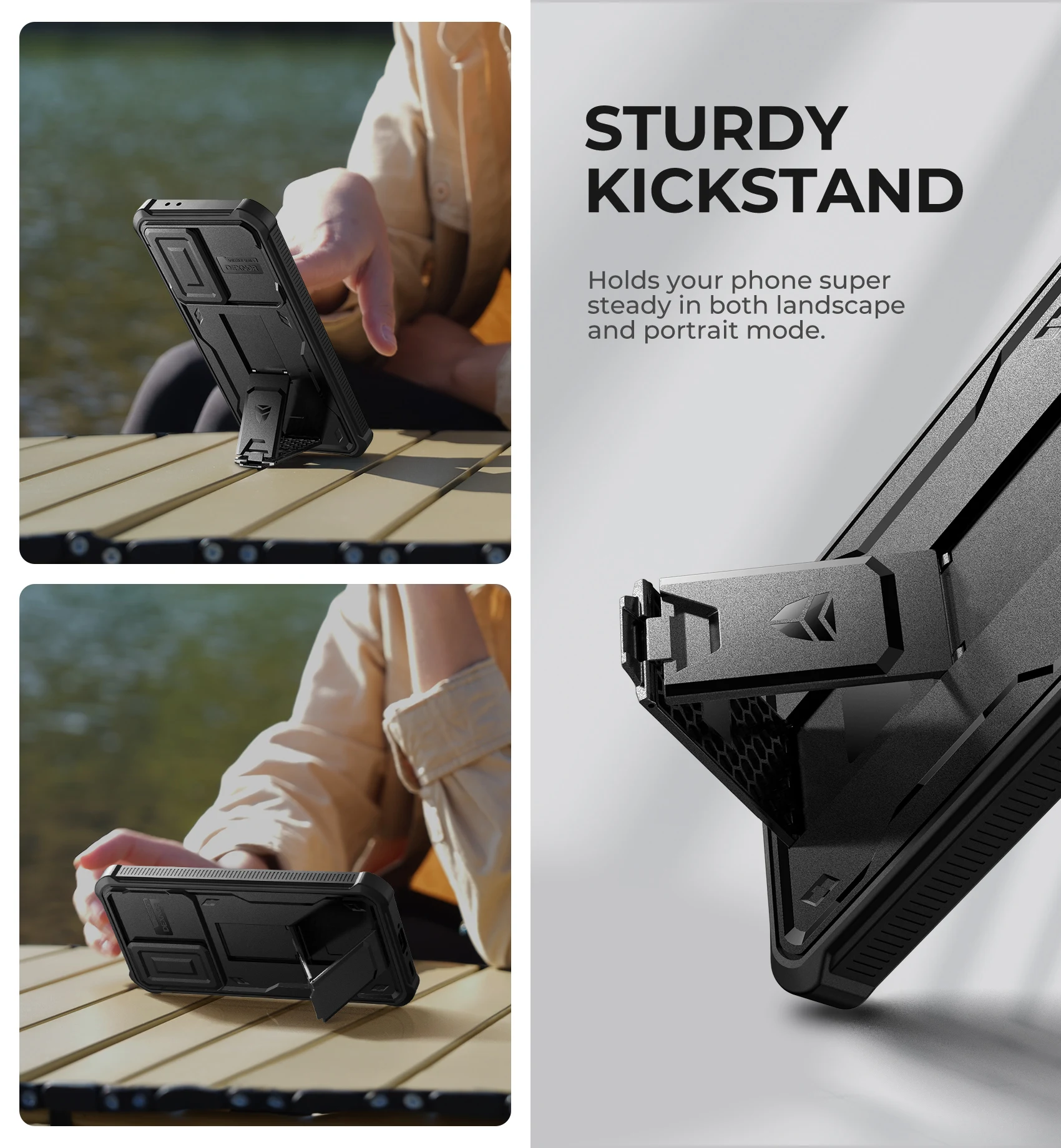 Heavy Duty Shockproof Phone Case with Built-in Magnetic Sliding Camera Cover