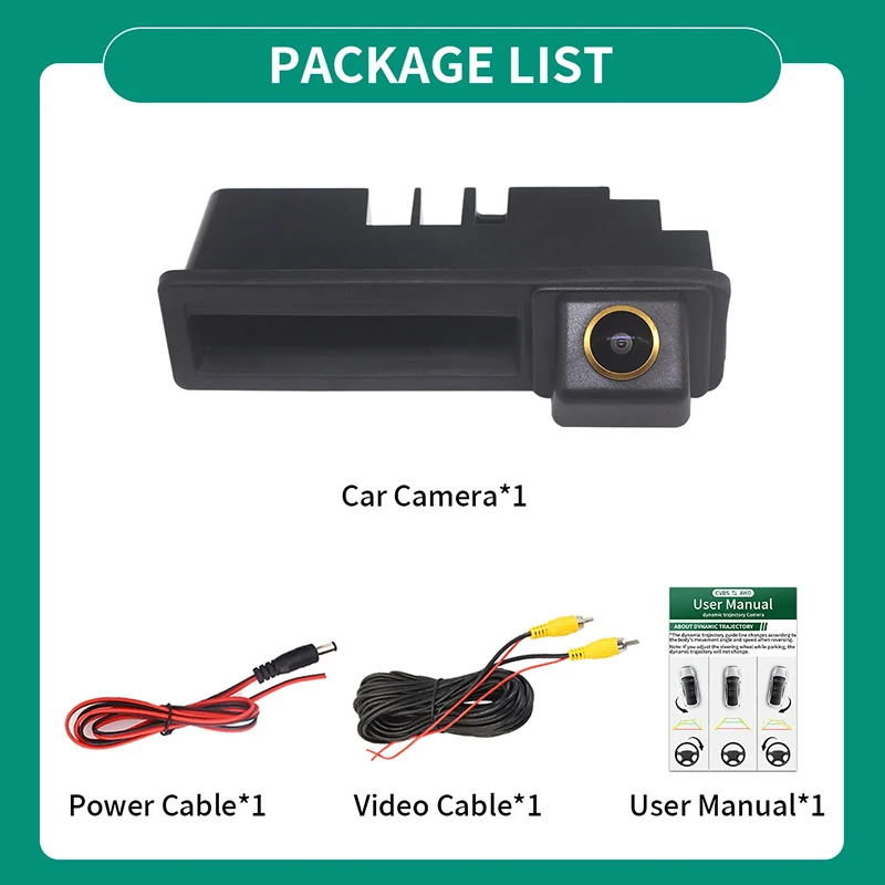 아우디 A3 8P S3 8P A6 C6 4F S6 RS6용 AHD 다이나믹 트레이저리 차량 후방 카메라, 야간 투시 방수 백업 카메라