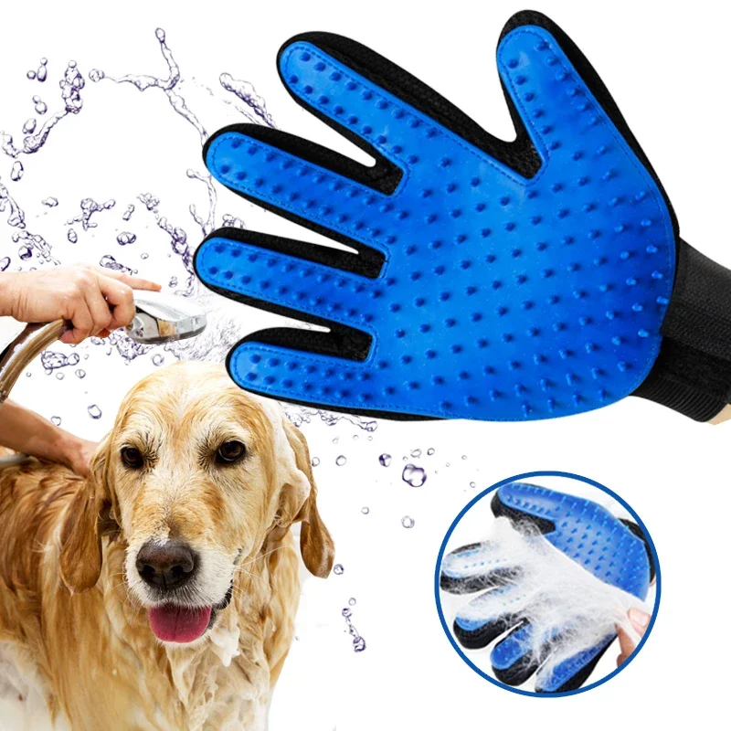 Pet Hair Glove Comb Pet Dog Cat Grooming Cleaning Glove Deshedding Hair remover Massage Brush Animal Supplies Cat Accessoies (pet grooming gloves,pet hair remover gloves)
