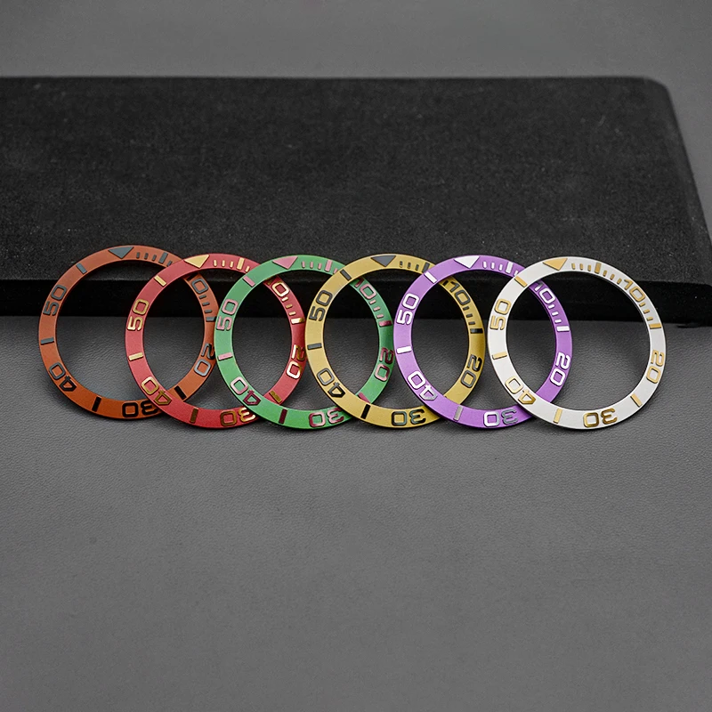 Inserto Per Lunetta In Alluminio Inclinato Da 38*30.5Mm Sostituzione Degli Accessori Per Orologi Adatto Per Custodia Omega Bezel Seamaster 300M Gmt 60