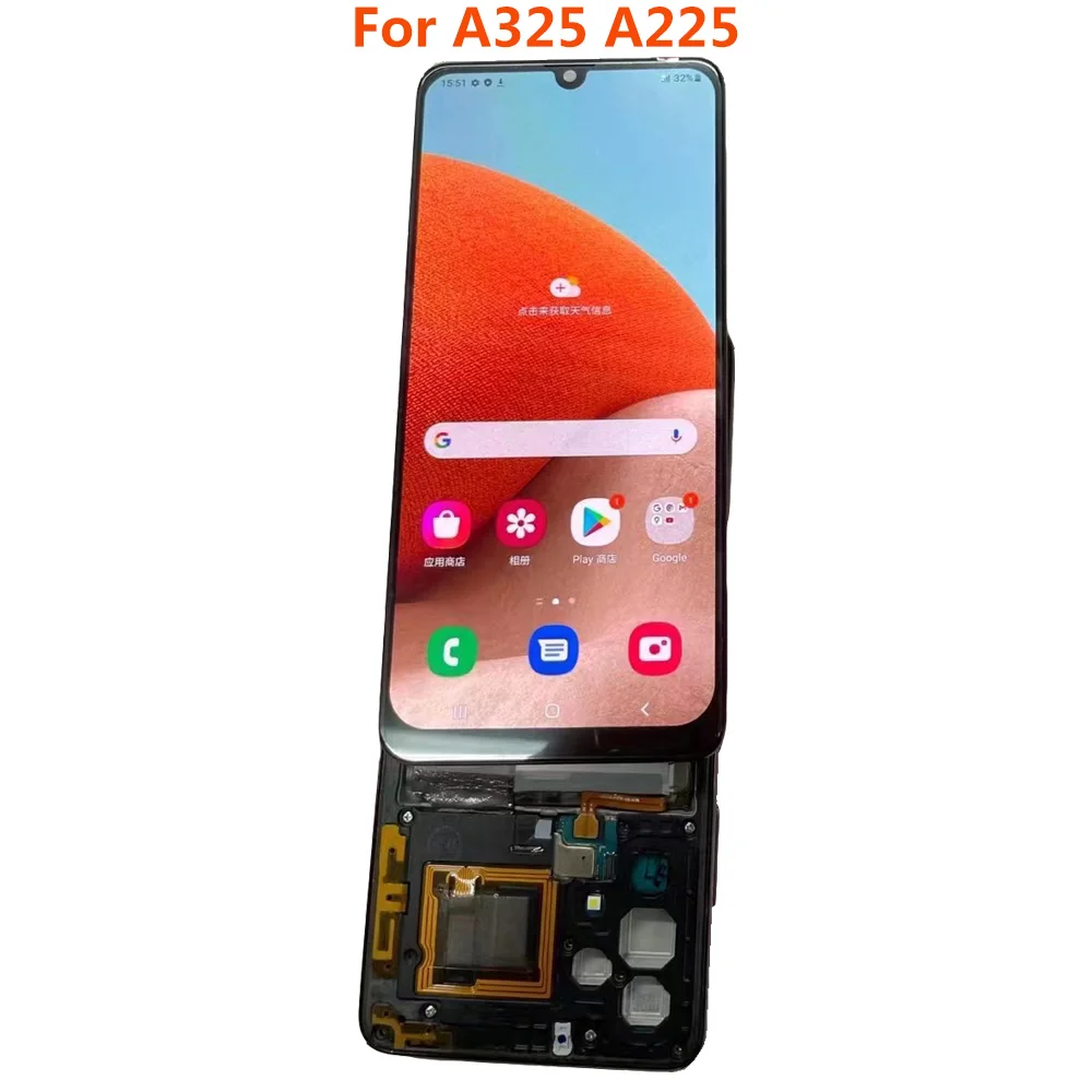 

OLED For Samsung Galaxy A32 4G A325 A325F SM-A325F/DS LCD Display A22 4G A225 SM-A225F/DS LCD Touch Screen Digitizer With Frame