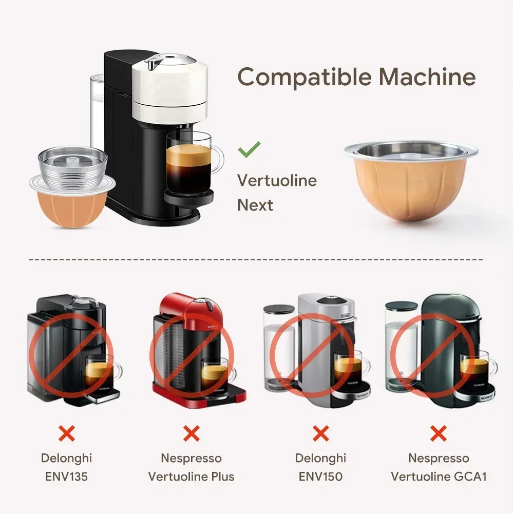 Description Picture 4 of itemReusable Nespresso Coffee Capsules Cup Coffee Capsule Refilling Filter Coffeeware For Nespresso Vertuoline For Vertuo Next NEW