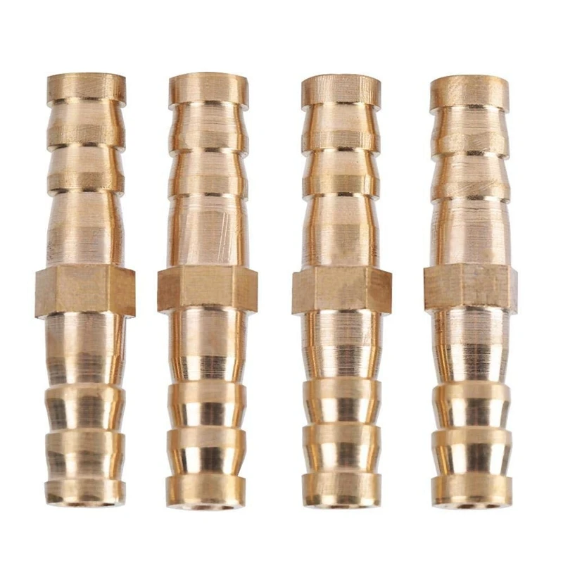 

NEW-4 Thickened Brass Tracheal Butt Joints Straight-Through Inline Two-Way Oxygen Tube Straight Joint Fittings (8-8Mm)