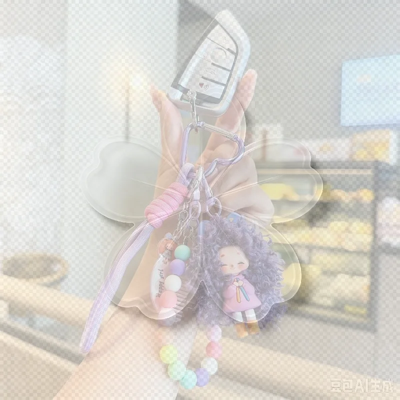 Cartoon-Schlüsselanhänger mit flauschigem Haar und coolem Mädchen-Motiv – Schlüsselanhänger aus der Milchtee-Serie, Taschenaccessoires für trendige Mädchen, kreative Geschenke