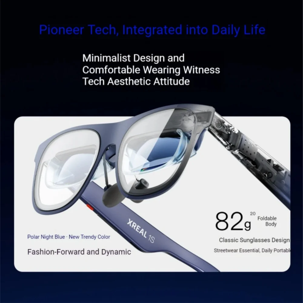 Occhiali AR intelligenti XREAL 1S: Native da 2D a 3D, 3DoF Spatial Hover, schermo gigante portatile da 500", 52 ° Visualizzazione del film FOV - immagine 2