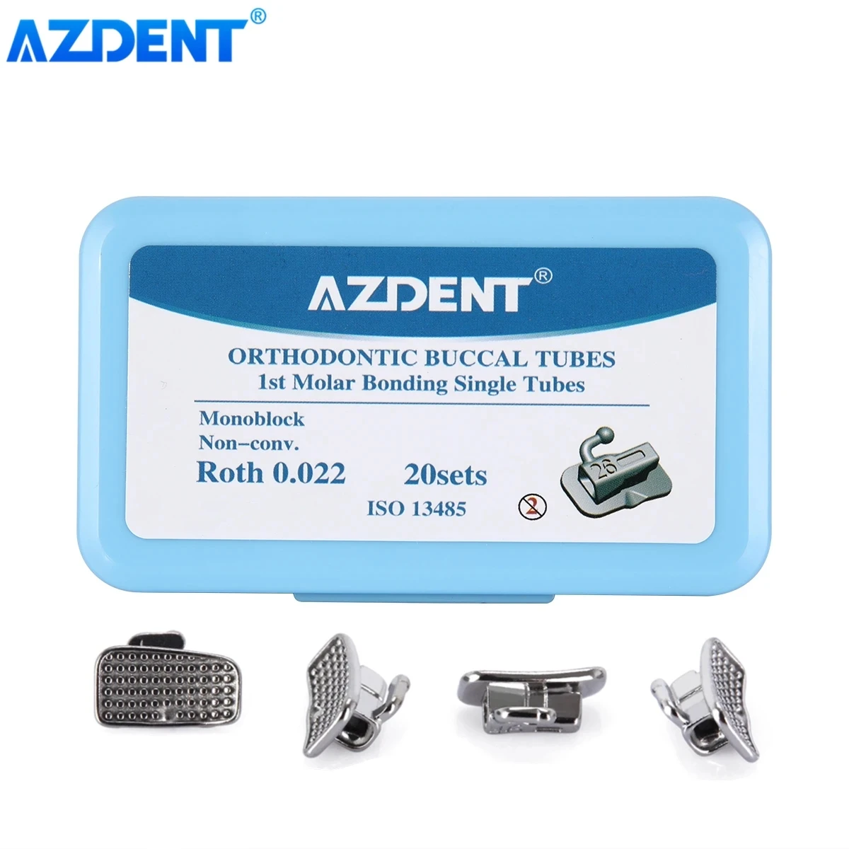 5 Boxes Roth .022" Passive Self-Ligating Dental Brackets - 20 Brackets + 4 Buccal Tubes Per Box