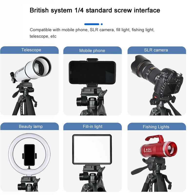 Phone Camera Binoculars Tripod Stand 55inch Universal Photography For Telescope Fishing Lights Beauty lamp SLR camera holder,rifle tripod stand