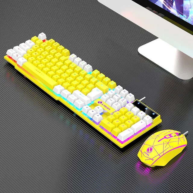 Wired Keyboard And Mouse Set Usb Luminous Mechanical Keyboard And Mouse ...