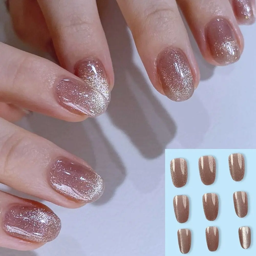 

Round Head French Fake Nails Fashion Wearable Manicure Full Cover Nail Tips Press on Nails Girl