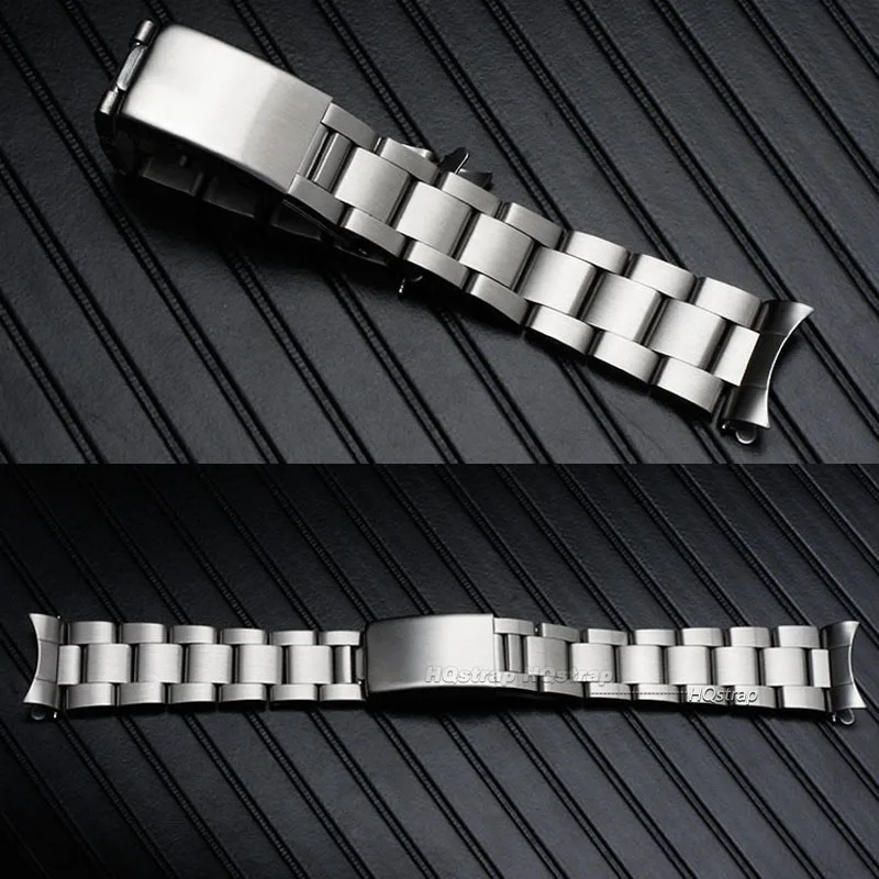 Edelstahl-Armband für Rolex 18 mm, 19 mm, 20 mm, 21 mm, Herren-Sportarmband für Oyster, gebogenes Ende, Ersatz-Metallarmband – Detail 2
