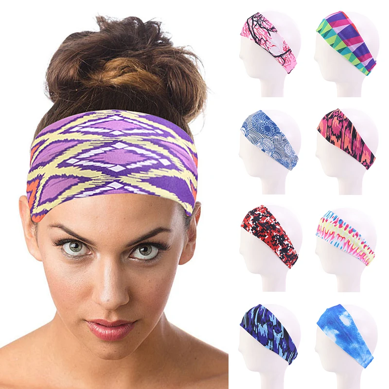 New Sports Headbands For Women Cross Knot Elastic Hair Bands Fitness Running Yoga headwrap Stretch Makeup Hair Accessories summer women s new cross hanging nneck hollow exercise fitness underwear high waisted elastic shorts yoga suit