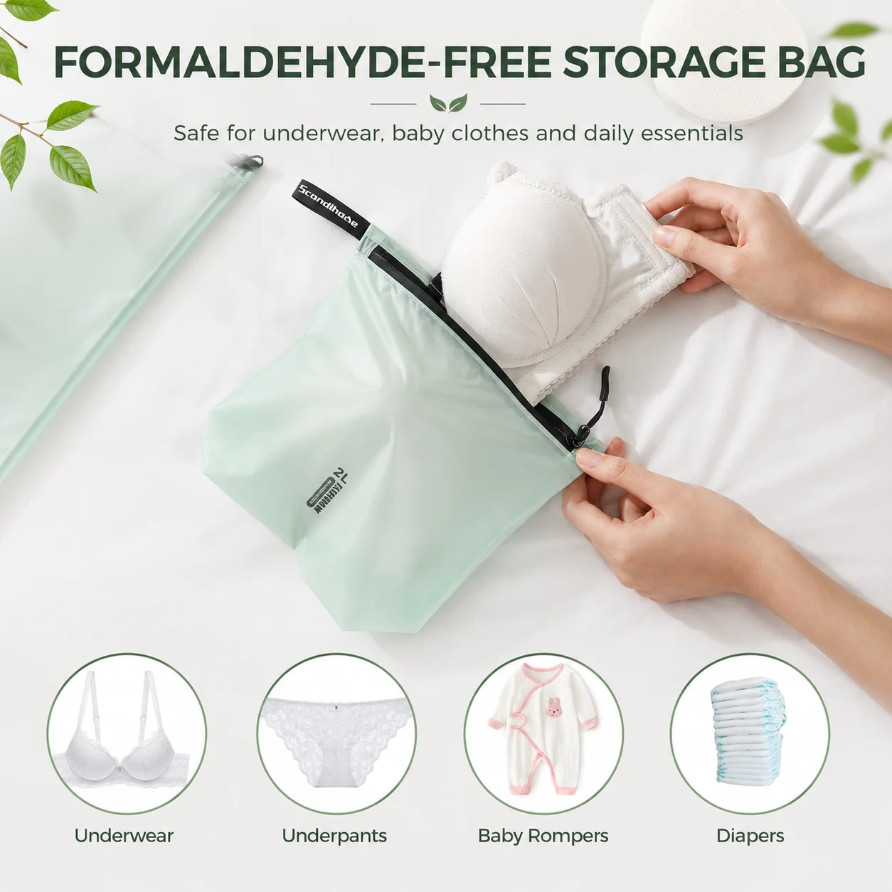 Waterproof Zipper Pouch with Handle for Clothing and Accessories – Portable Travel and Sports Organizer