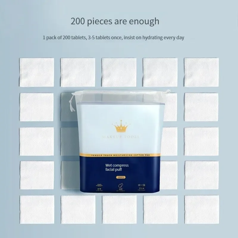 200PCS Wet Cotton Stretch Disposable Water Saving Cotton Pad Portable Makeup Removal Cotton Piece Breathable Facial Mask Paper 4