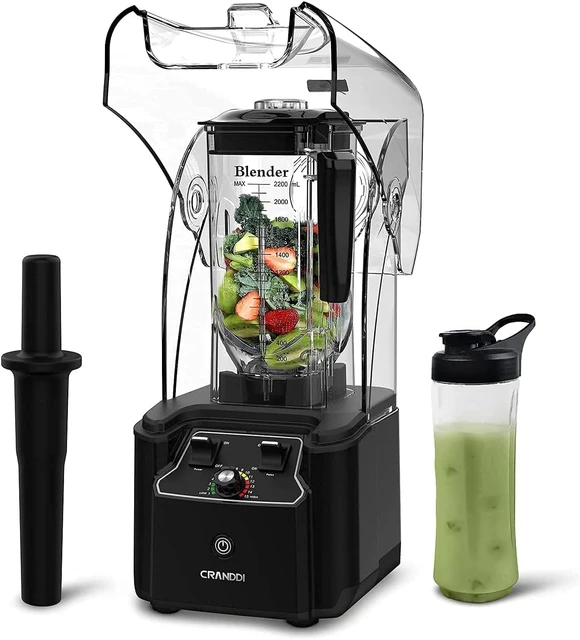 CRANDDI Quiet Commercial Blender with Soundproof Shield, 2200 Watt  Professional Blenders for Kitchen with 80oz Jar - AliExpress