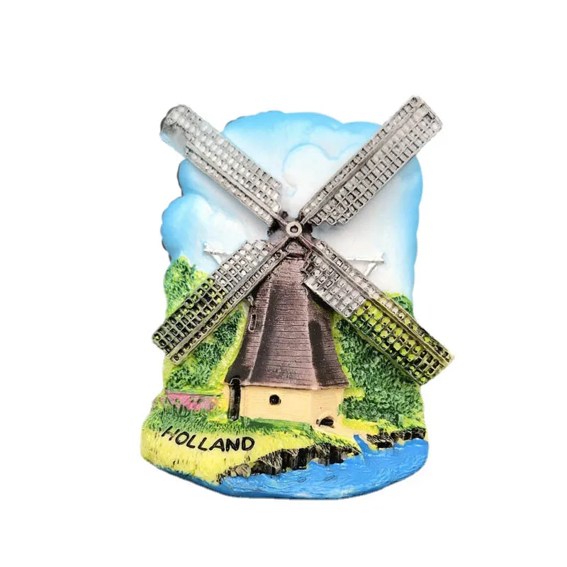 World Tourism Amsterdam Netherlands Tulip Windmill Resin 3D