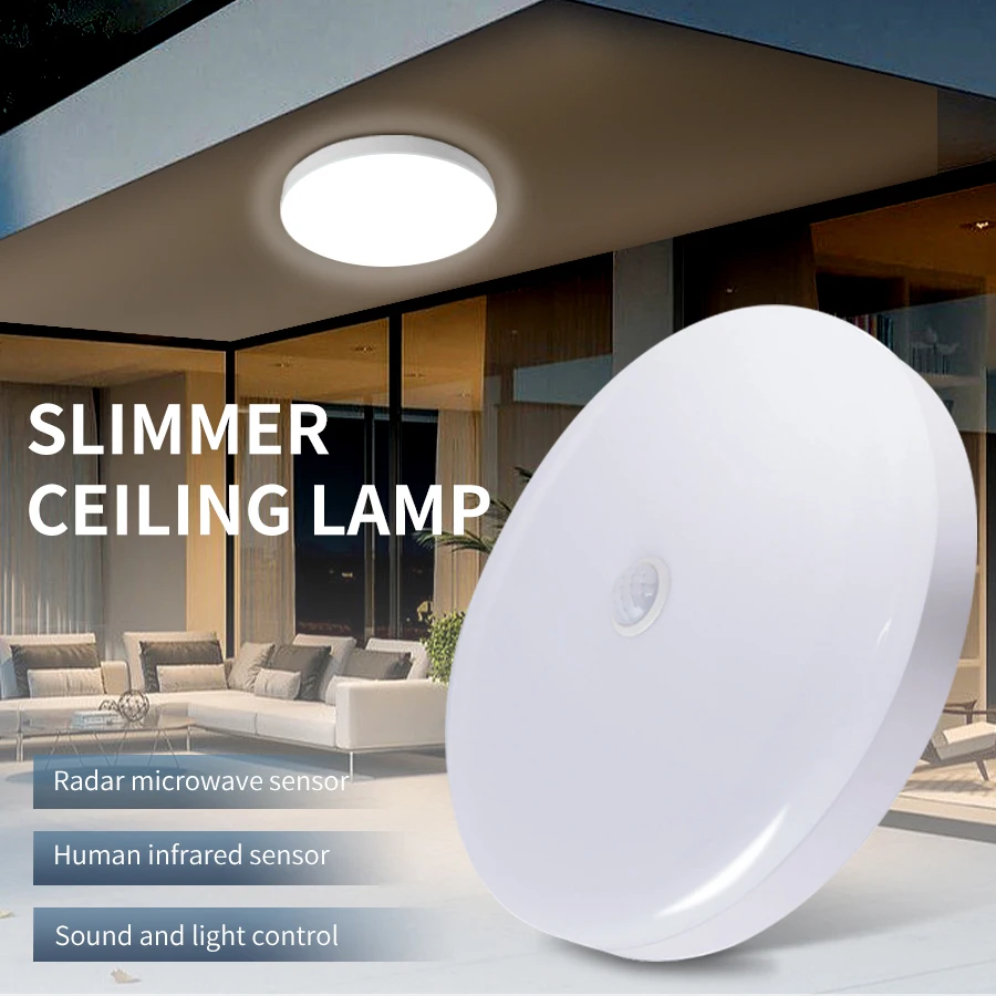 

LED Ceiling Lamp Radar Sensor Ceiling Light Auto Delay motion Sensor Light Sound Control Led Lights Ceiling Lamps For Room