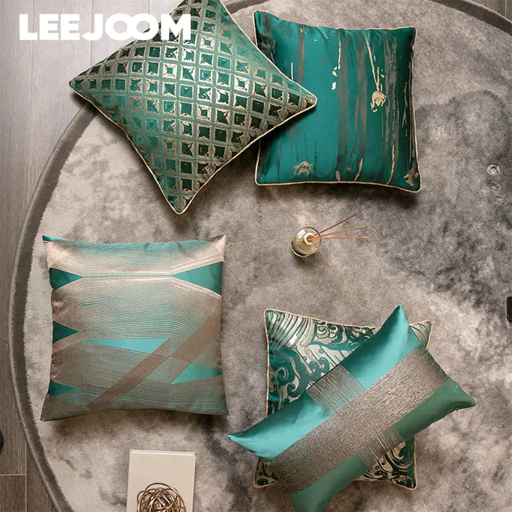 

LEEJOOM Modern Style Green Series Pillow Case Plaid Pattern Cushion Cover Pillow Cover for Living Room Sofa 45x45cm 1PC