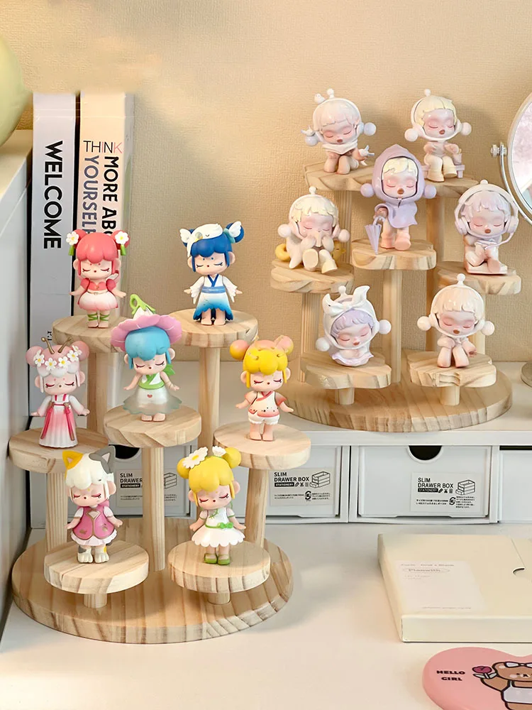 Description Picture 6 of itemWooden Display Riser Stand Organizer Shelf Stand for Toys and Dolls Figure Display Cabinet Cute Dolls Storage Rack Decoration