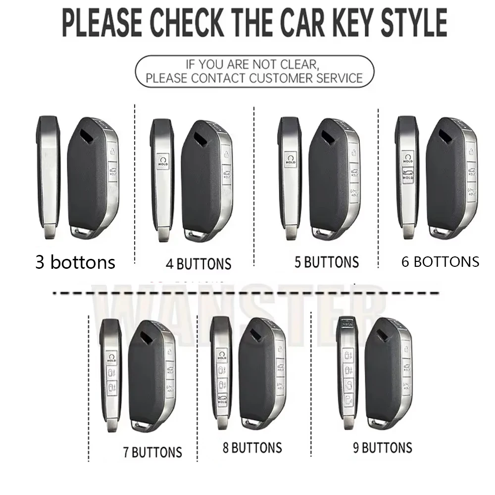 3 4 5 6 7 8 9 Bottons 새로운 스마트 원격 키 가죽 자동차 키 케이스 커버 2024 Kia Carnival EV9 Picanto GT 라인 자동차 액세서리