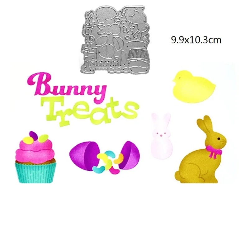 2023 Easter Eggs Rabbit Cutting Dies Set Embossing Stencil Templates Mold Paper DIY Art Craft Scrapbook Book Card Decor