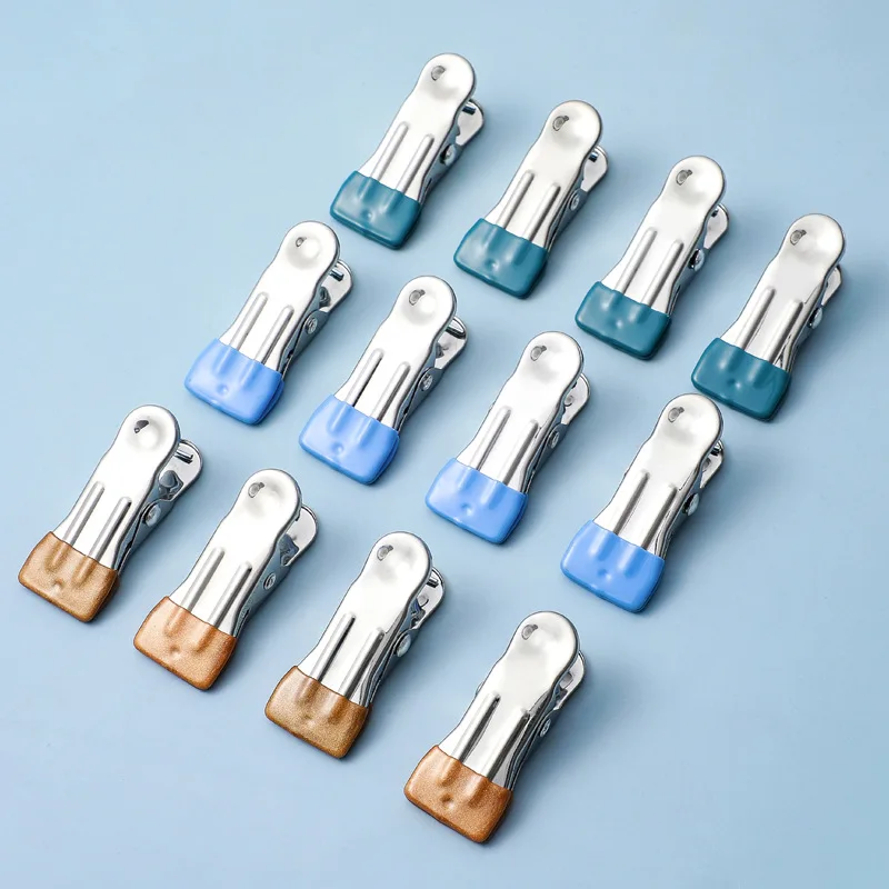10PCS Traceless Drying Clip, Stainless Steel Windproof Fixed Clothes Clip, Household Single Hanger,Small Clip for Drying Clothes