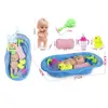 Realistic Baby Doll Bath Toys Soap Duck Bottle with Bathtub Doll Bath Set Little Newborn Educational Shower Toy Children's Day 6
