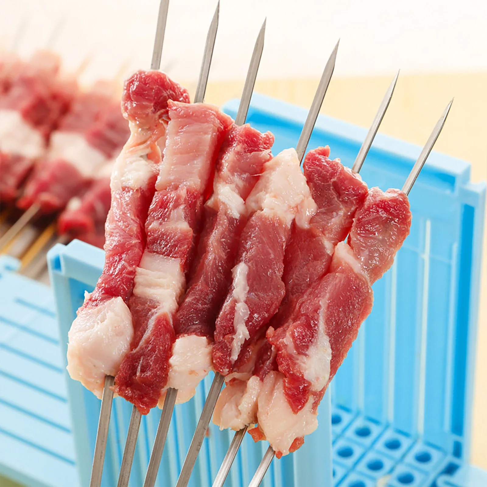 49 Holes BBQ Meat Skewer Tool Box Kebab Maker Barbecue Fast Maker Meat Cutter Roast Kitchen Accessories Home BBQ Party