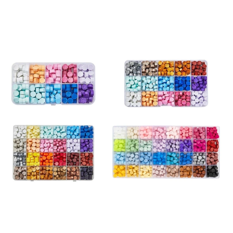 실링왁스 다양한 색상과 장식으로 수제 DIY 인사 카드를 만들어 보세요! 25가지 다양한 색상의 파이어 페인트 왁스 입자와 500g의 팔각형 씰 잉크 패드를 제공합니다. 11 M5TF 왁스 인감 비즈 인감 콩 스탬프 비즈 팔각형 씰링 왁스 비드 선물 왁스 인감