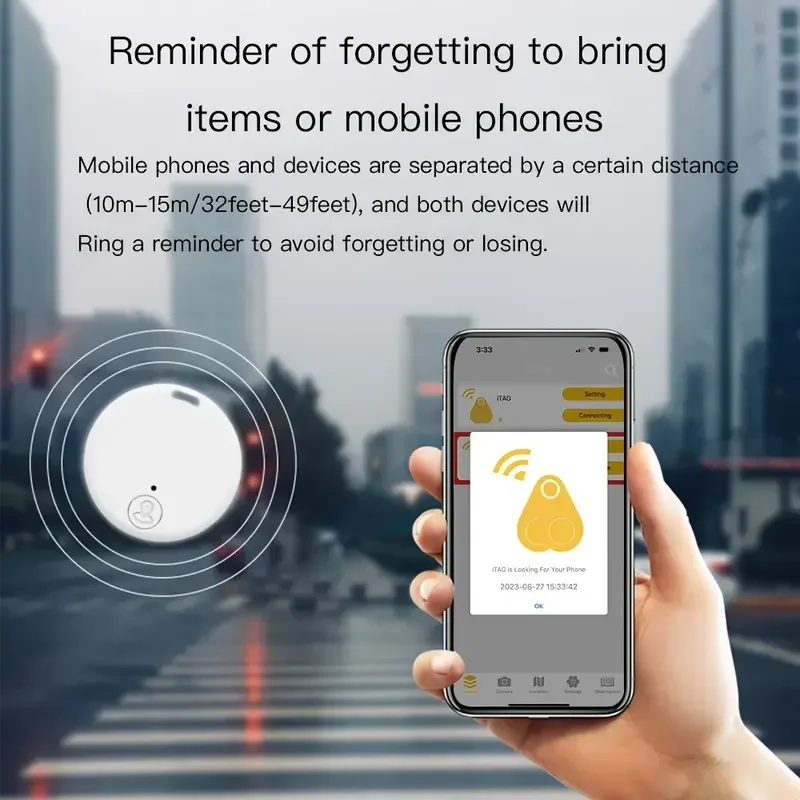 Mini GPS Mobile Bluetooth 5.0 Tracker Anti-Lost Device Round Anti-Lost Device Pet Kids Bag Wallet Tracking Smart Finder Locator