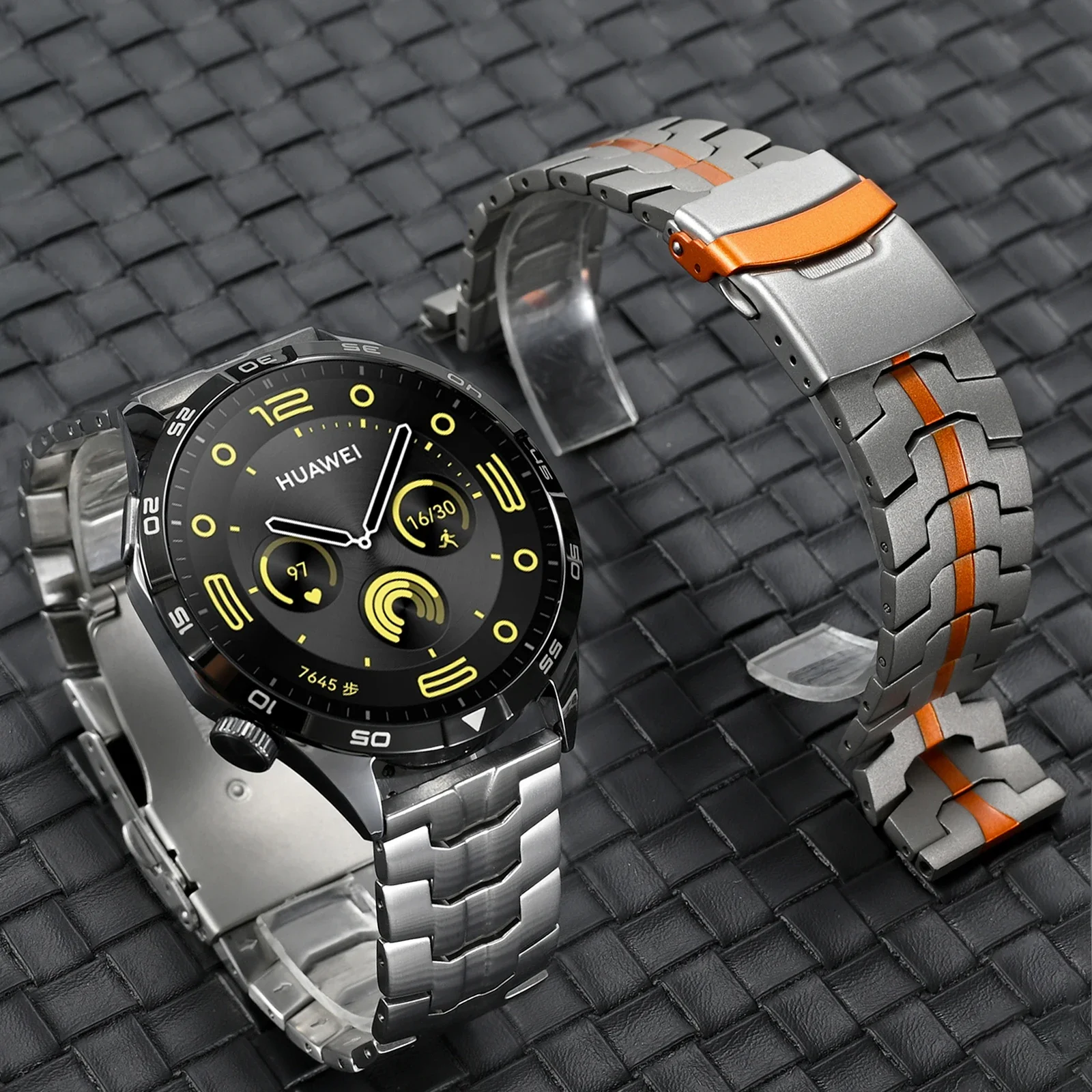 Luxury Titanium Watchband Bracelet, 22mm Strap