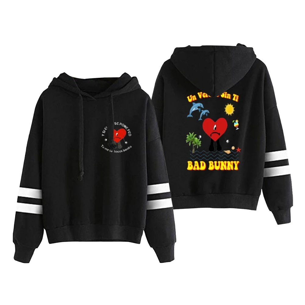 

Толстовка унисекс без карманов, с рукавом-фонариком и надписью «Bad Bunny UN VERANO SIN TI Merch 2022 Tour»