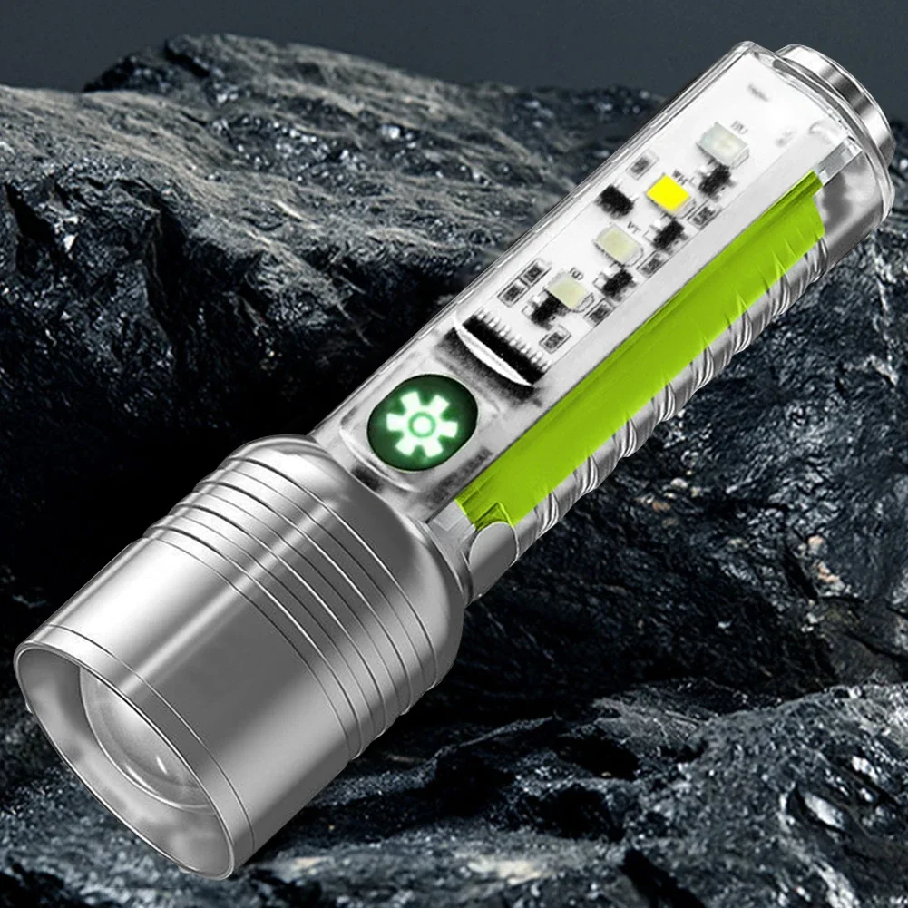 XHP50 LED مصباح يدوي محمول 500mAh 800LM Type-C USB...