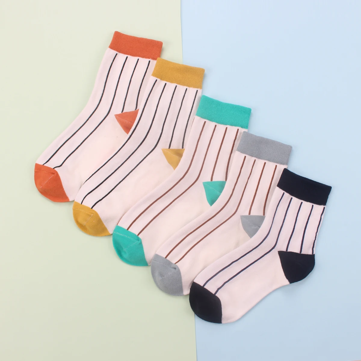 5 Paare/los Damenmode Baumwollsocken Niedliche Happy Crew Socken für Damen Skateboard Sport Baumwollsocken – Detail 38