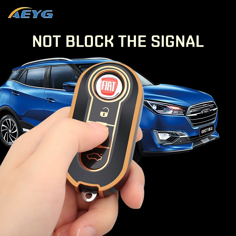 м TPU ڵ Ʈ Ű ̽ Ŀ, Fiat 500 Grande Punto Stilo 500x Panda Ducato Flip Fob 3 ư ȣ ׼