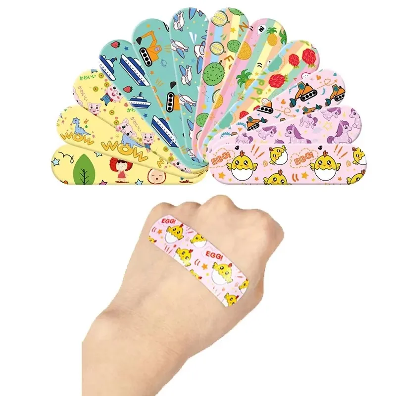 60/120Pcs kawaii cartoon animal pattern waterproof band aid hemostasis adhesive baby bandages wound plaster patches for kids