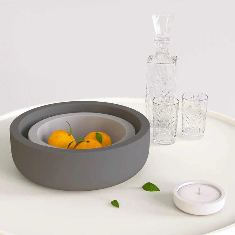 Concrete Large Bowl Silicone molds Cement Candlestick Mold Big Bowl Container basin mold Fruit