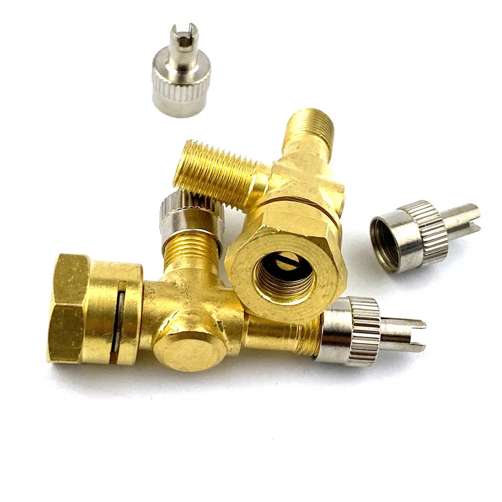 

2pcs TPMS Valve Tee Adapter 3-Way Pure For Motorcycles For Automobiles Car Made Of High Quality Material To Use