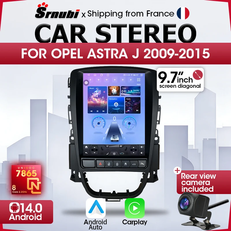 Reproductor Multimedia con Navegación GPS, Carplay y Android Auto para Opel Astra J, Vauxhall Buick Verano, Vauxhall Holden Cascada 2009-2015, Radio de Coche 2 Din, Bluetooth 5.4, DSP 1
