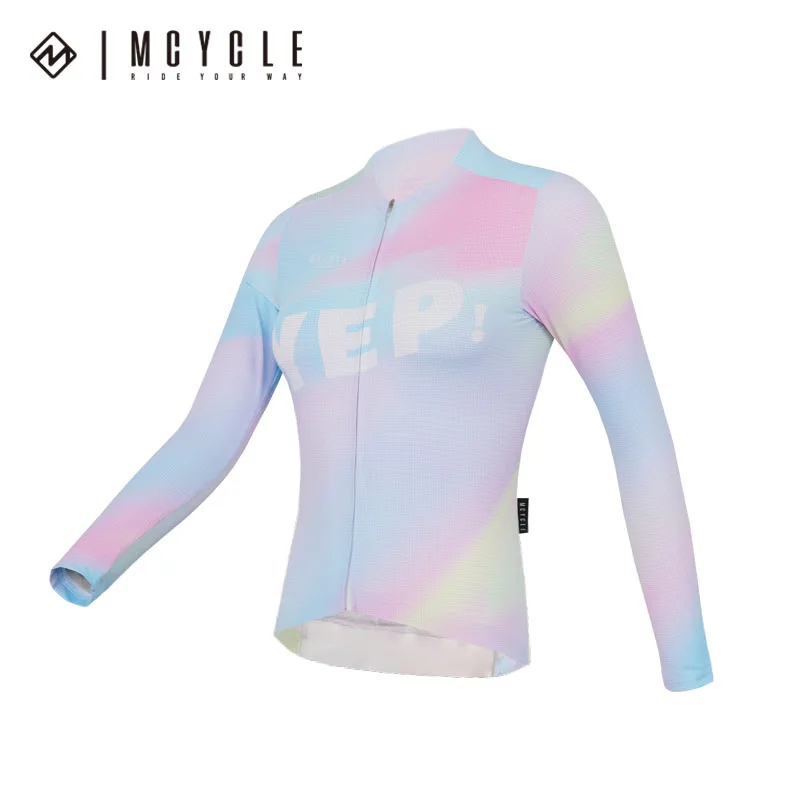 Mcycle New Design Bamboo Charcoal Silk Fabric Women Cycling Clothing Biek Shirts Anti-uv Breathable Long Sleeves Cycling Jersey