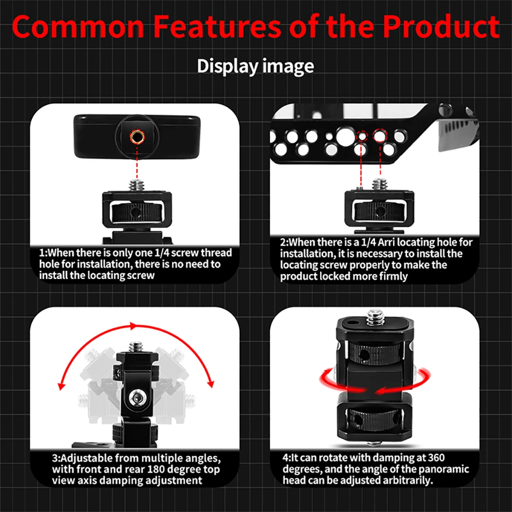 Monitor EVF Stand Holder Cold Shoe Mount for Camera Field Monitor Microphone Hot