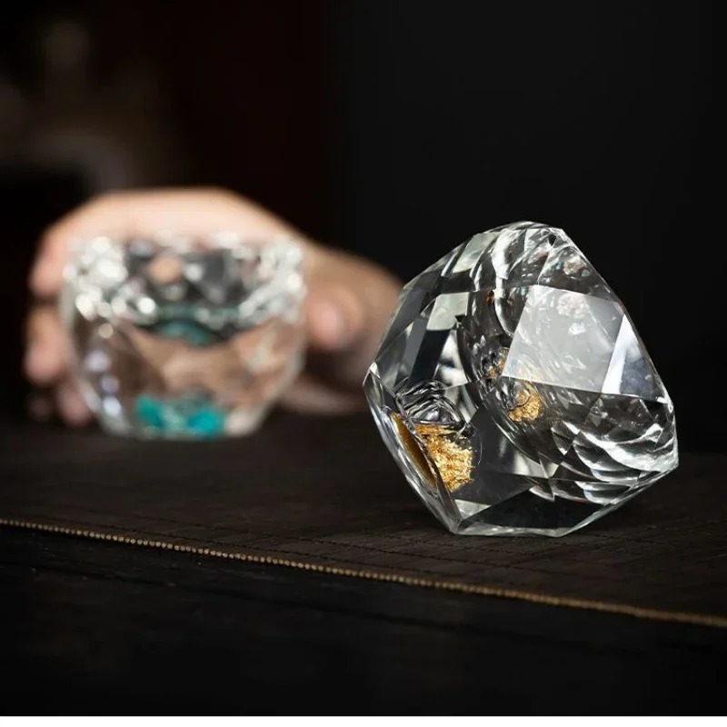 50ml Diamond Cutting Crystal Liquor Glasses Vodka Shot Glass Wine Glasses Whiskey Glass Spirits Sake Brandy Tea Cup