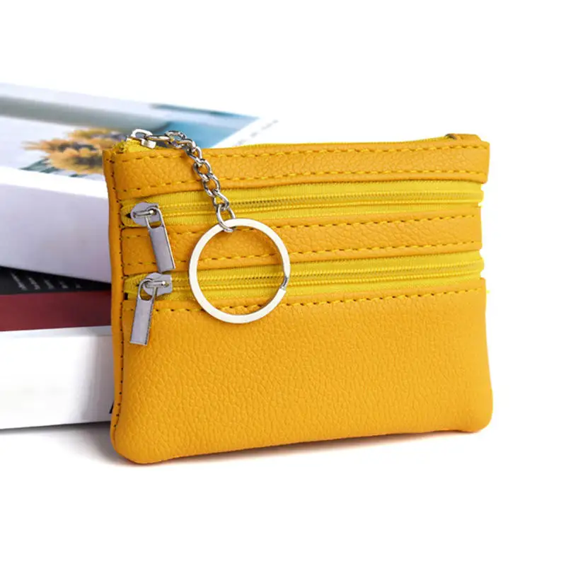 Premium PU Leather Coin Purse with Key Ring - Waterproof and Wear-Resistant Credit Card Holder