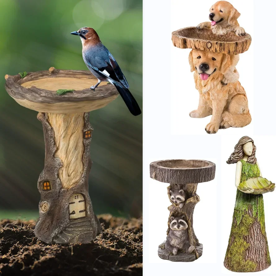 Mini Uccellini In Resina Per Giardino Fatato – Set Da 4 Pezzi, Micro Paesaggi, Terrario, Bonsai, Rosa