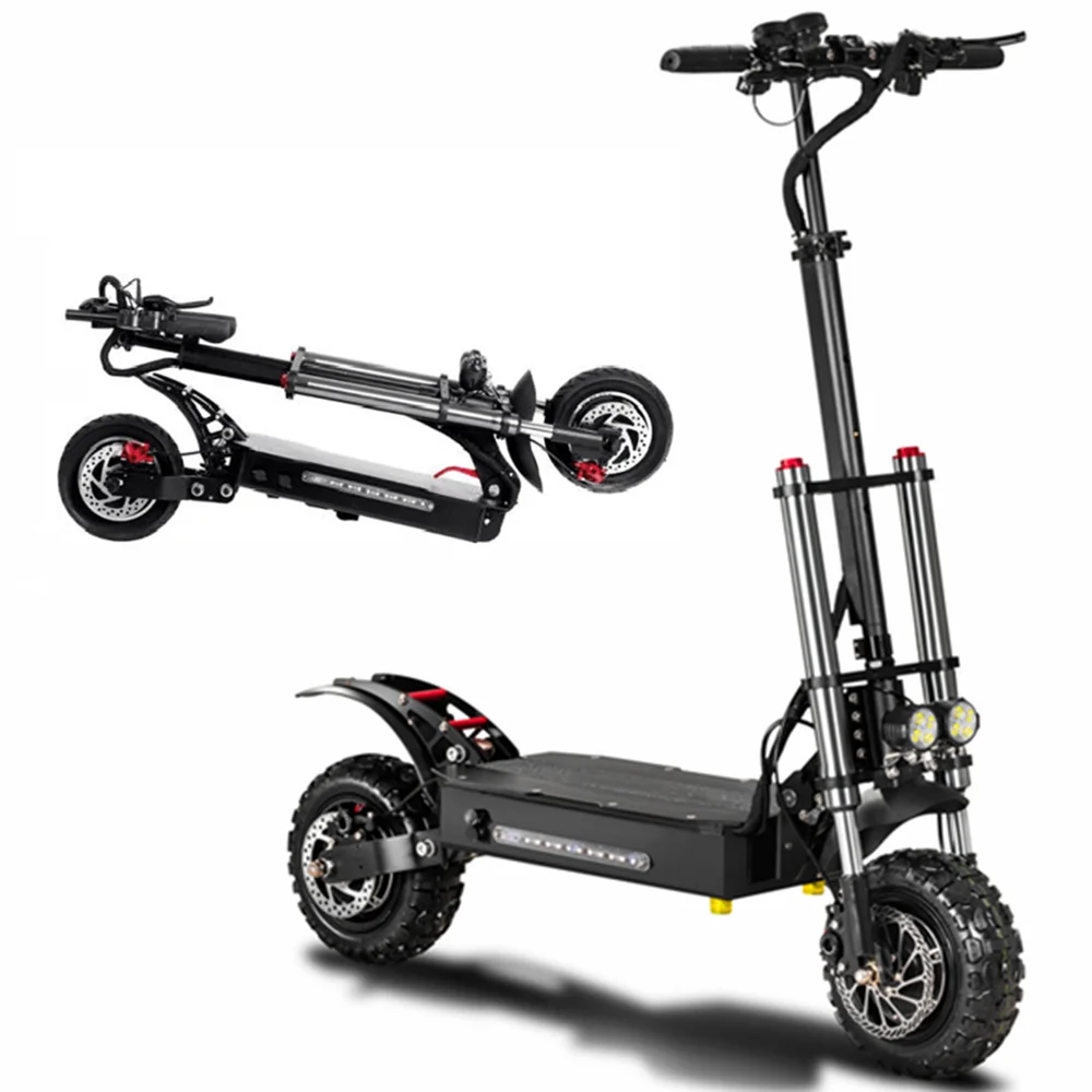 Quickwheel Explorers 5600w 60v 85km Powerful Motor Big Wheel Fastest 11 Inch Dual Motor Electric Scooter custom