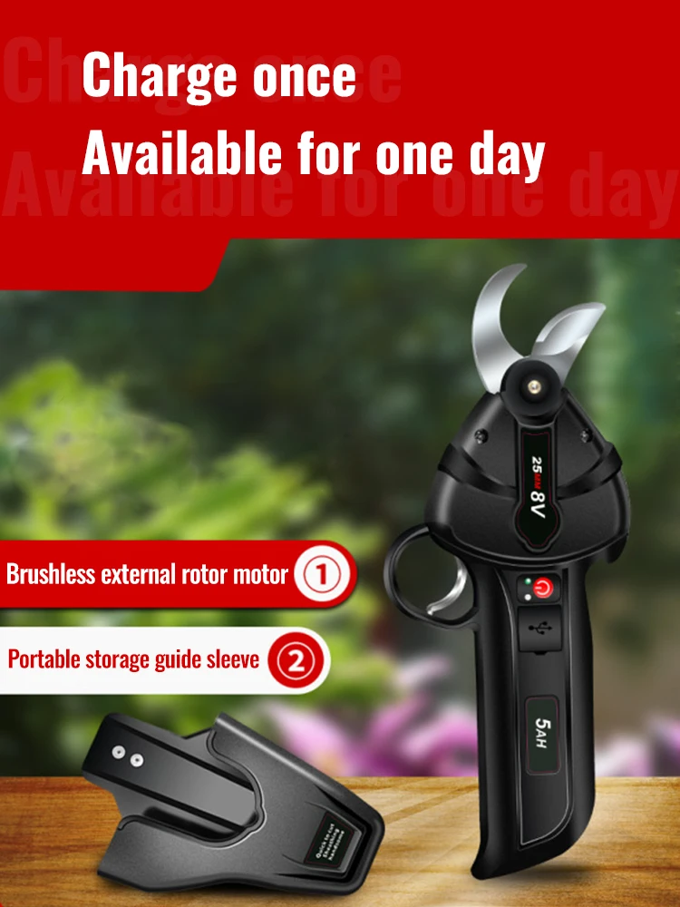 

7.2V Electric Pruning Shears Mini Wireless Lithium-ion Gardening Scissors Rechargeable Household Garden Electric Scissors