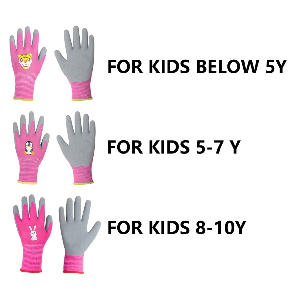 Work Gloves for Children Children's Gardening Gloves for Children Aged Foam Rubber Coating Work Gloves Gardening 6