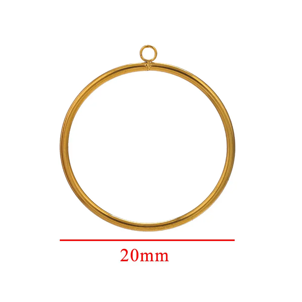 Gold Plated Stainless Steel Large Circle Bezel Rings - DIY Earring Jewelry Supplies (10pcs)